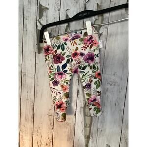 Mama Coco Toddler white floral footed leggings for girls Size- W6" / L8"